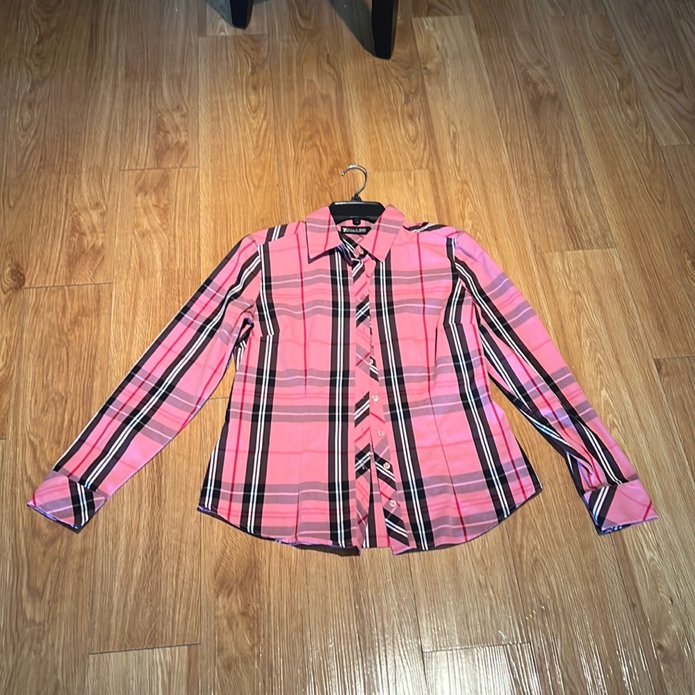 7th Avenue New York Design Shirt Plaid Pink size S